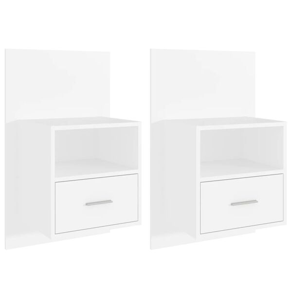 vidaXL Wand-Nachttische 2 Stk. Wei&szlig;