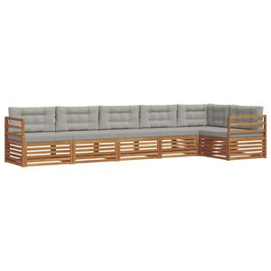 vidaXL Outdoor-Sofagarnitur mit Kissen 6 pcs Nat&uuml;rlich und Hellgrau