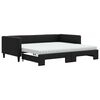 vidaXL Tagesbett Ausziehbar mit Matratzen Schwarz 100x200 cm Stoff