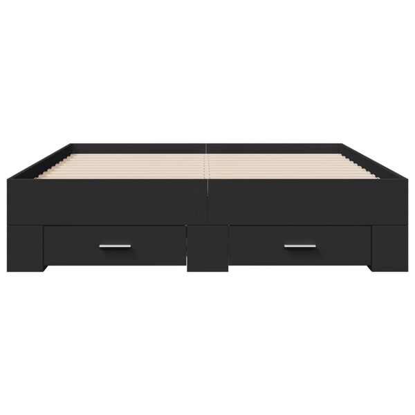 vidaXL Bettgestell mit Schubladen Schwarz 120x200 cm Holzwerkstoff