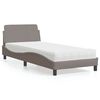 vidaXL Bett mit Matratze "Dover" Taupe 90x200 cm Stoff