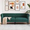 vidaXL Chesterfield-Sofa 3-Sitzer Dunkelgrün Stoff