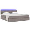 vidaXL Bett mit Stauraum und LED mit Matratze Taupe 160 x 200 cm Stoff