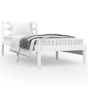 vidaXL Massivholzbett Kiefer 75x190 cm Wei&szlig;