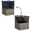 vidaXL 11-tlg. Garten-Sofagarnitur mit Kissen Grau Poly Rattan Akazie