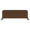 vidaXL Pflanzk&uuml;bel mit Rollen 2 Stk. Braun 107x32x38 cm Poly Rattan