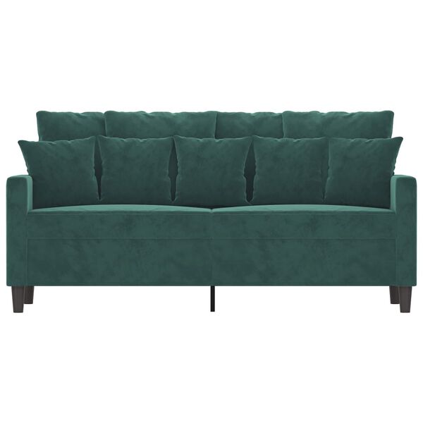 vidaXL 2-Sitzer-Sofa Dunkelgrün 140 cm Samt