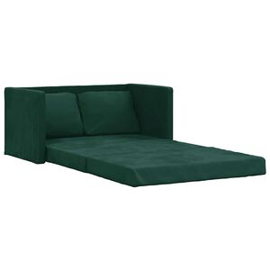vidaXL Bodensofa mit Schlaffunktion Dunkelgrün 122x204x55 cm Samt