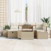 vidaXL Garten-Sofa-Set 7 pcs Beige Poly-Rattan