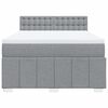 vidaXL Boxspringbett mit Matratze Hellgrau 140x190 cm Stoff