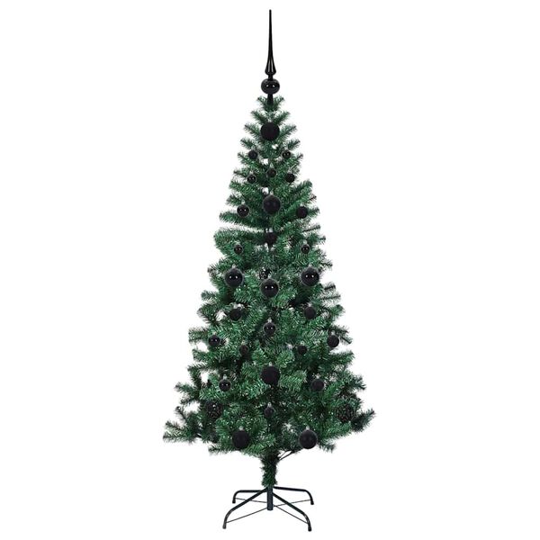 vidaXL K&uuml;nstlicher vorbeleuchteter Weihnachtsbaum Gr&uuml;n 120 cm