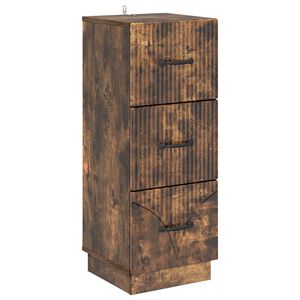 vidaXL Schubladenschrank Ger&auml;ucherte Eiche 33 x 34,5 x 87 cm