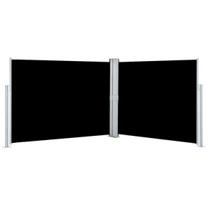 vidaXL Ausziehbare Seitenmarkise Schwarz 140 x 1000 cm