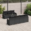 vidaXL Gartensofa-set 8 pcs Schwarz Poly-Rattan und Stahl und Glas