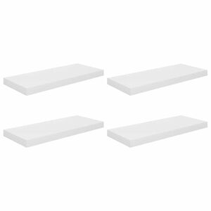 vidaXL Schweberegale 4 Stk. Hochglanz-Wei&szlig; 60x23,5x3,8 cm MDF