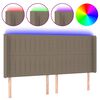 vidaXL LED Kopfteil Taupe 203x16x118/128 cm Stoff