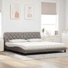 vidaXL Bett mit Matratze Taupe 200x200 cm Stoff