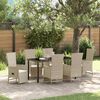 vidaXL Garten Essgruppe mit Kissen 7 pcs Beige Poly-Rattan
