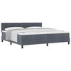 vidaXL Boxspringbett mit Matratze Dunkelgrau 200 x 200 cm Samt