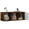 vidaXL Wandschrank mit Glast&uuml;ren R&auml;uchereiche 102x37x35 cm