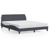vidaXL Bettgestell "Dover" Dunkelgrau 152x203 cm Samt