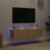 vidaXL TV-Wandschr&auml;nke mit LED-Leuchten 2 Stk. Sonoma-Eiche 60x35x31cm