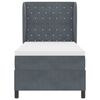 vidaXL Boxspringbett mit Matratze Dunkelgrau 190 x 90 cm Samt