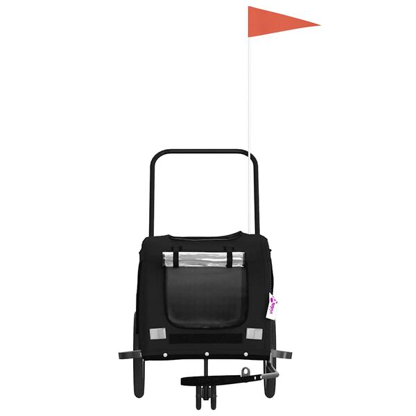 vidaXL Fahrradanh&auml;nger Hunde Schwarz Oxford-Gewebe und Eisen