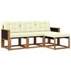 vidaXL Outdoor-Sofagarnitur mit Kissen 4 pcs Natur und Creme