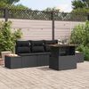 vidaXL Garten-Sofa-Set mit Speicher 5 pcs Schwarz Poly Rattan