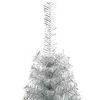 vidaXL K&uuml;nstlicher vorbeleuchteter Weihnachtsbaum Silber 240 cm PET