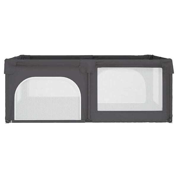 vidaXL Laufstall mit 2 T&uuml;ren Dunkelgrau Oxford-Gewebe