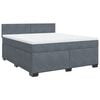 vidaXL Boxspringbett mit Matratze Dunkelgrau 180x200 cm Samt
