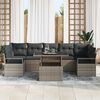 vidaXL Garten-Sofa-Set mit Speicher 8 pcs Grau Poly Rattan