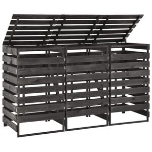 vidaXL M&uuml;lltonnenbox f&uuml;r 3 Tonnen 210x75x121 cm Kiefer Massivholz