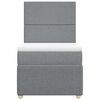 vidaXL Boxspringbett mit Matratze Hellgrau 90x190 cm Stoff