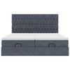 vidaXL Ottoman-Bett mit Matratzen & LEDs Dunkelgrau 180x200 cm Samt