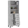 vidaXL Highboard Betongrau 69,5x34x180 cm Holzwerkstoff