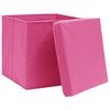 vidaXL Aufbewahrungsboxen mit Deckeln 4 Stk. Rosa 32x32x32 cm Stoff
