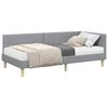 vidaXL Eckbettgestell mit Matratze 2 stk. Hellgrau 90 x 200 cm Stoff
