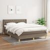 vidaXL Boxspringbett mit Matratze Taupe 140x190 cm Stoff