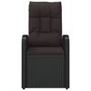 vidaXL Gartensessel mit Kissen 2 Stk. Verstellbar Schwarz Poly Rattan