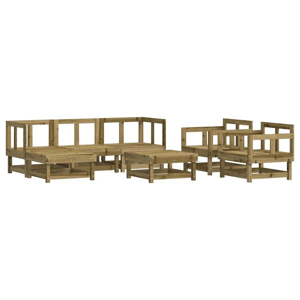 vidaXL 7-tlg. Garten-Lounge-Set mit Kissen Impr&auml;gniertes Kiefernholz
