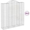 vidaXL Gabionen mit Hochbogen 12Stk. 200x50x200/220cm Verzinktes Eisen