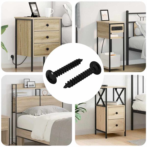 vidaXL Selbstschneidender Nagel 2 pcs Schwarz 4 x 25 mm Stahl