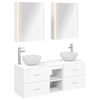 vidaXL Badezimmerm&ouml;bel-Set 5 stk. Wei&szlig; Ingenieurholz und Glas