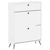 vidaXL Schuhschrank BREDA 78 x 24 x 103 cm Holzwerkstoff Wei&szlig;