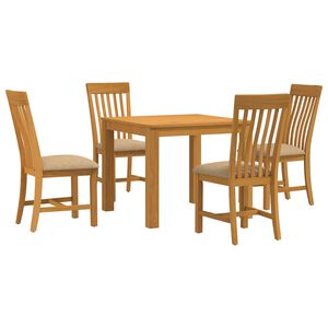 vidaXL Essgruppe 5 stk. Beige Massivholz Eiche