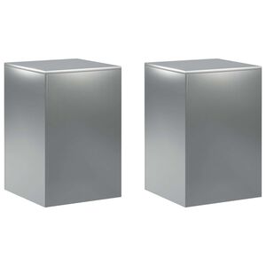 vidaXL Pflanzenst&auml;nder 2 pcs Silber 40 x 40 x 60 cm Edelstahl