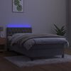 vidaXL Boxspringbett mit Matratze & LED Hellgrau 90x190 cm Samt